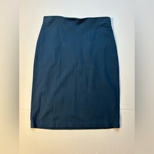 Premise Studio Petite Blue Pencil Skirt 10 Knit Quarter Zip Back Slit Career